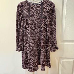 Zara Black and Pink Patterned Girls Dress